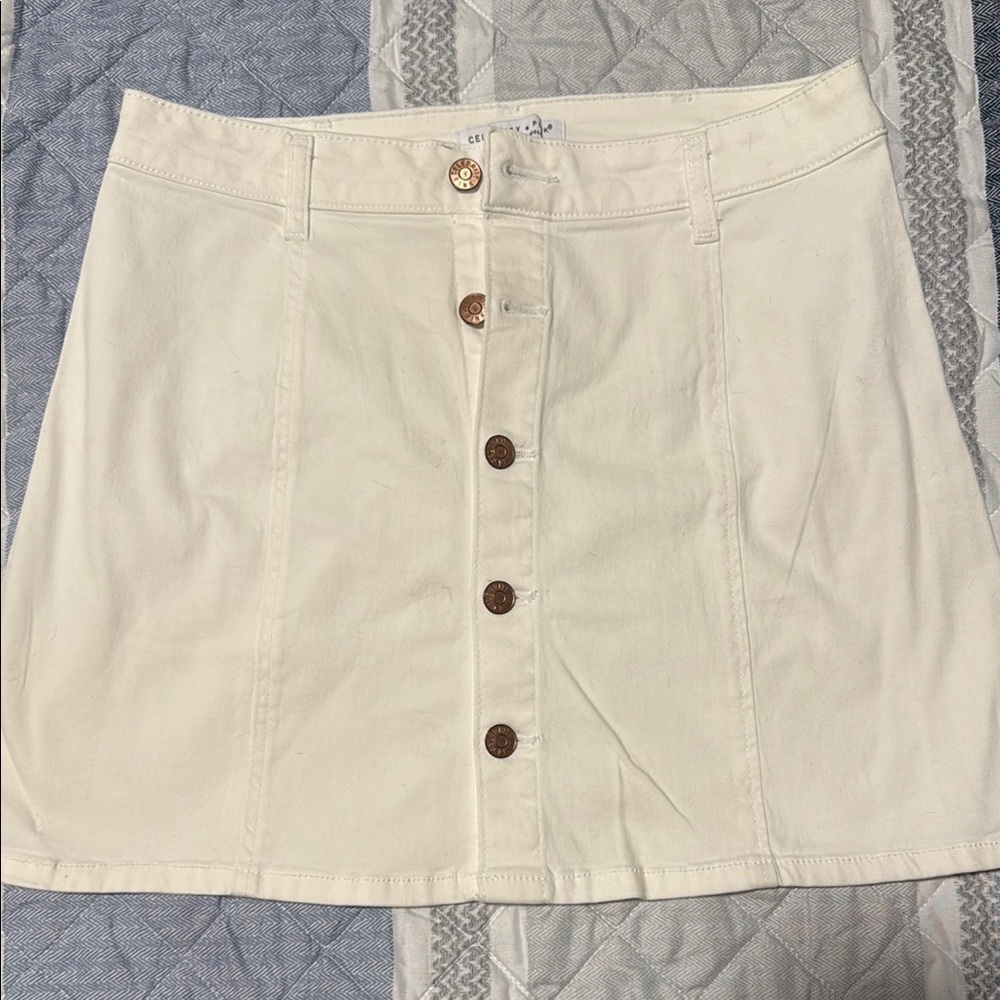 Celebrity Pink White Button-Front Mini Skirt - size 28